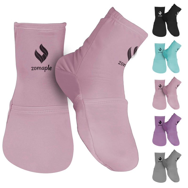 ZOMAPLE Cold Therapy Socks + Gel Packs, Lavender, Medium â€“ Soothe Burning Feet & Reduce Swelling â€“ Hot/Cold Use, Touch Fasteners & Comes with 2 Large & 2 Small Gel Packs â€“ Versatile Foot Ice Pack Wrap - Image 1
